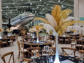 IWM Duxford feather centrepieces5