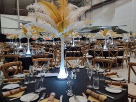 IWM Duxford feather centrepieces6