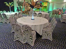 black white chair covers