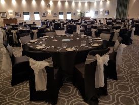 chair covers staverton black silver