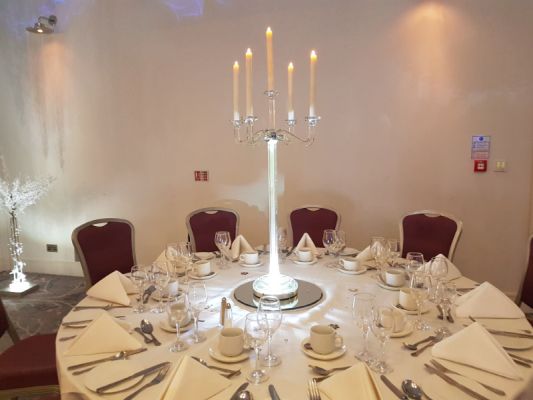 5 ARM CRYSTAL CANDELABRAS