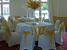 gold feathers sequin runners