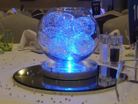 randstad blue lit wire balls